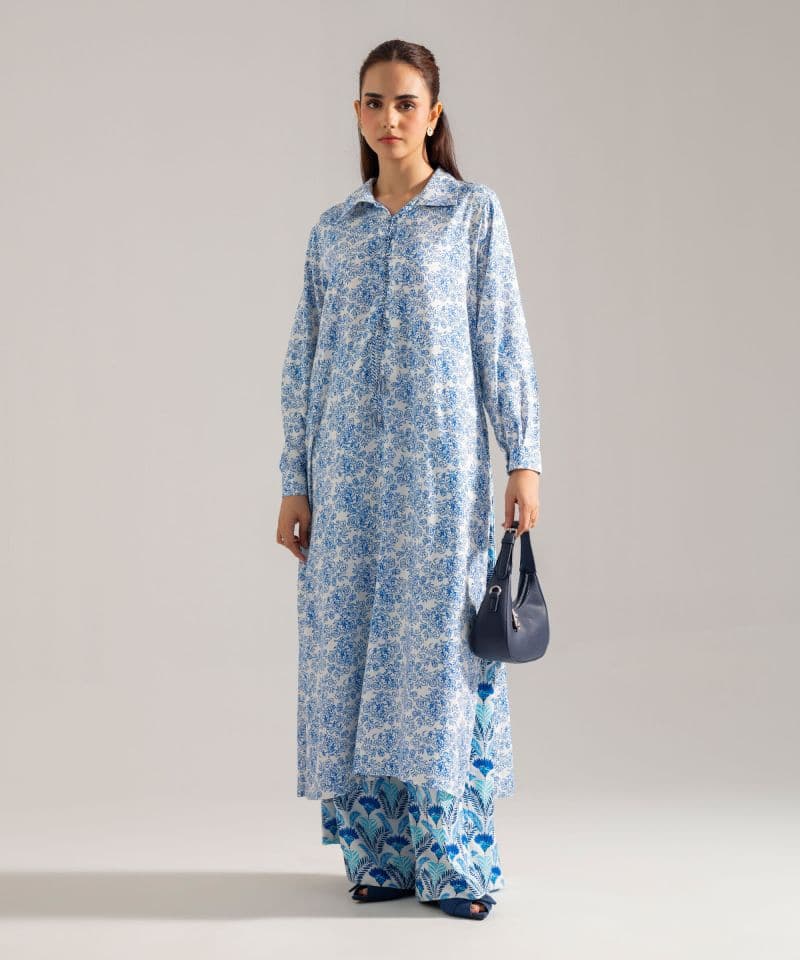 2 Piece - Printed Viscose Linen Suit thumbnail