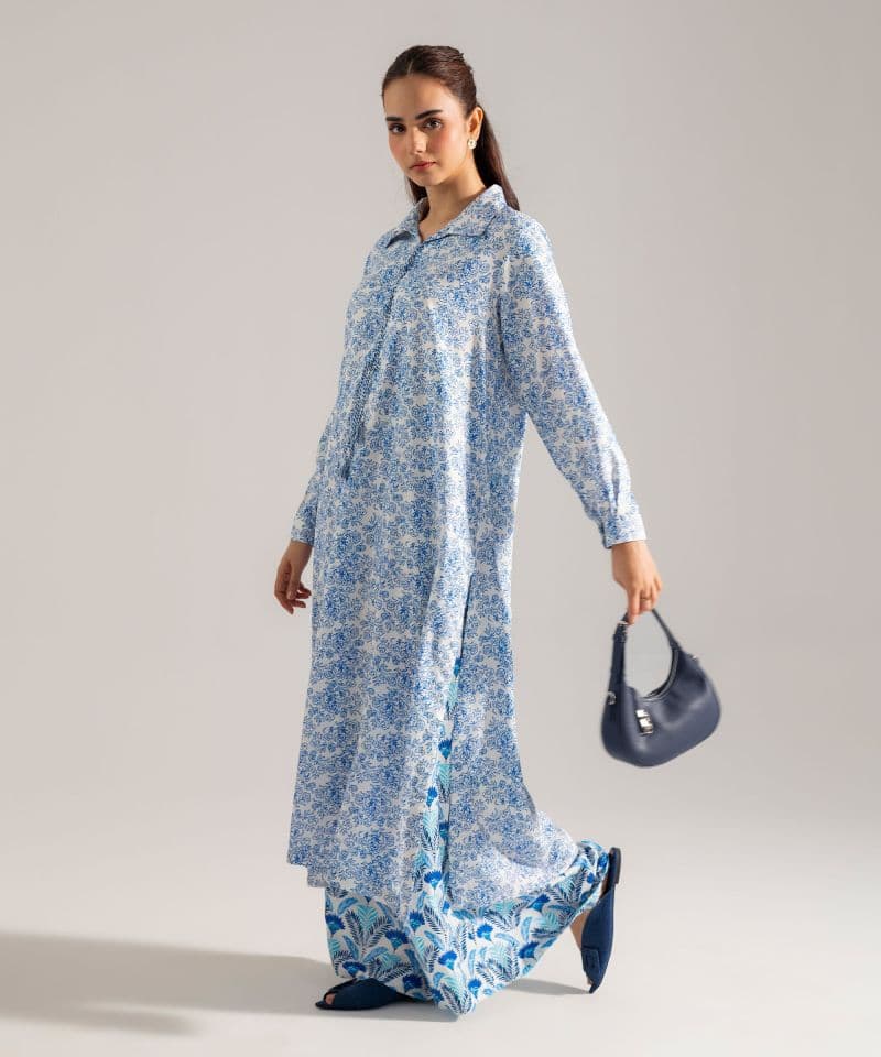 2 Piece - Printed Viscose Linen Suit thumbnail