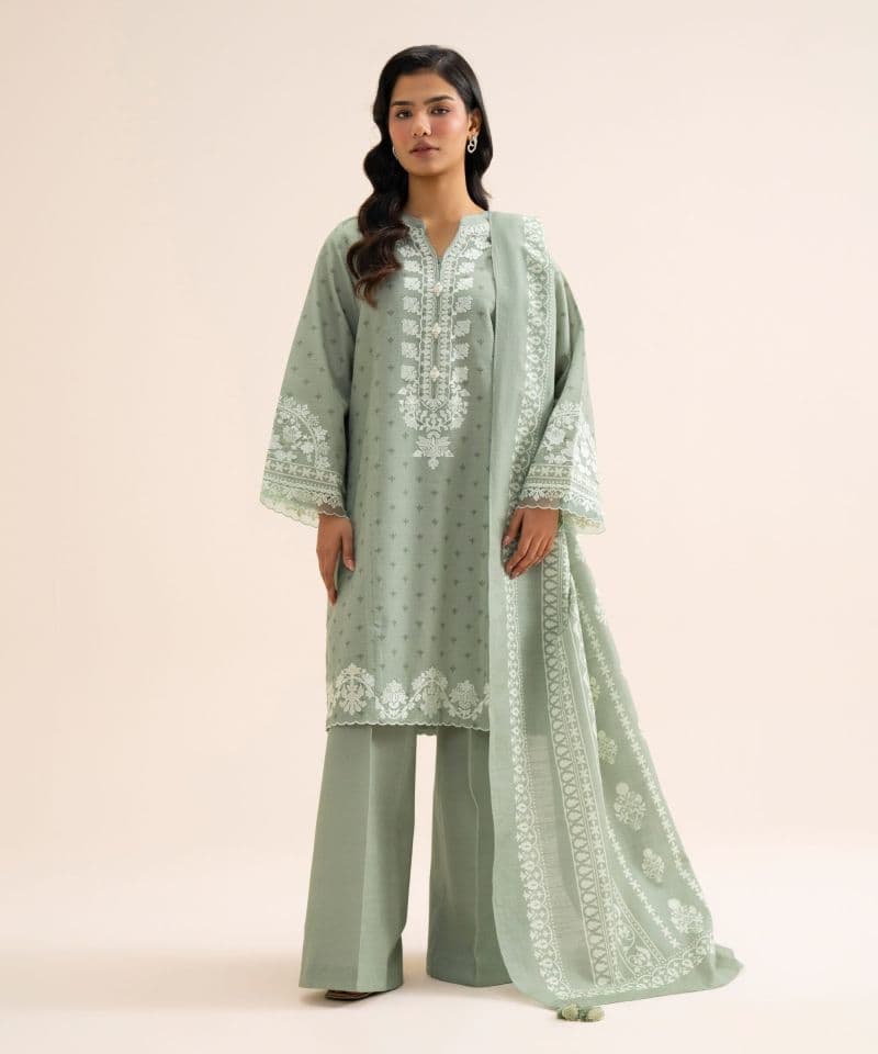 3 Piece - Embroidered Light Khaddar Suit thumbnail