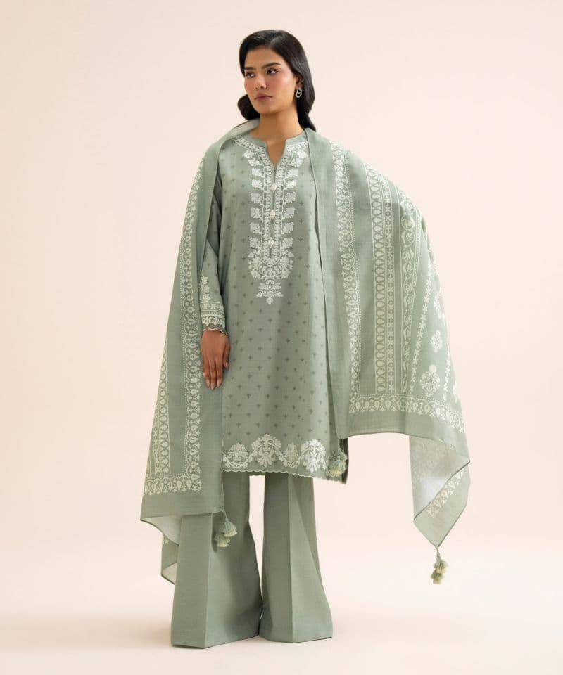 3 Piece - Embroidered Light Khaddar Suit thumbnail