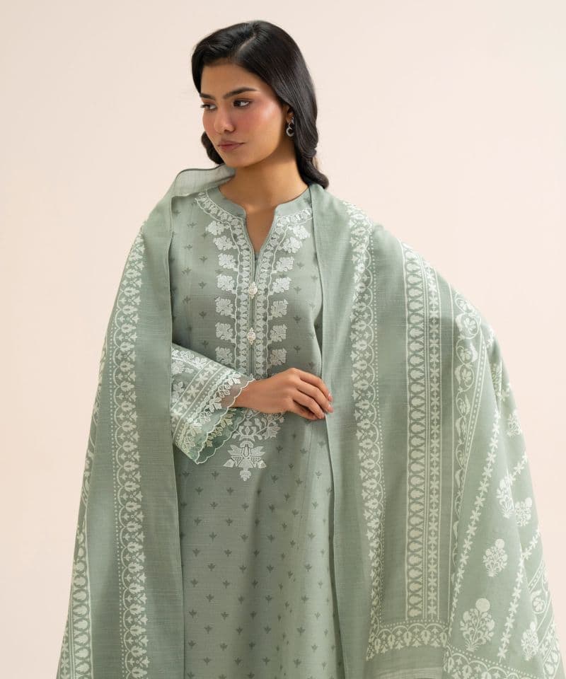 3 Piece - Embroidered Light Khaddar Suit thumbnail
