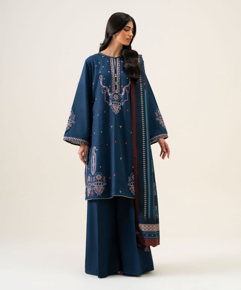3 PIECE - EMBROIDERED LIGHT KHADDAR SUIT thumbnail