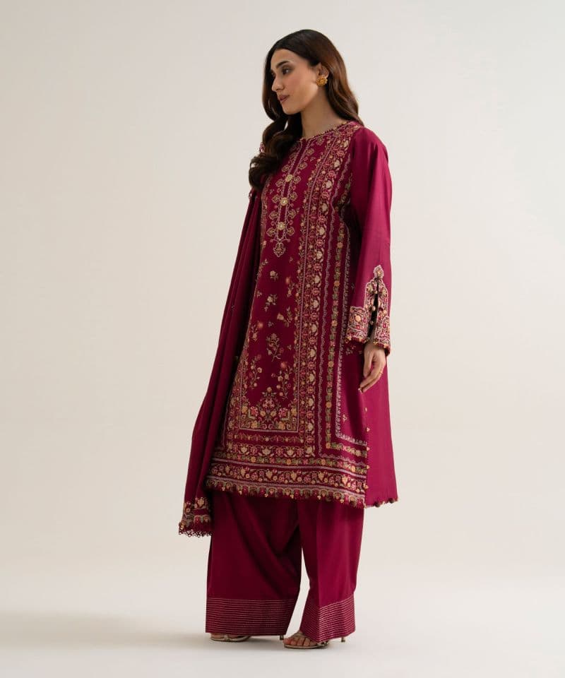 3 PIECE - EMBROIDERED COTTON TWILL SUIT thumbnail
