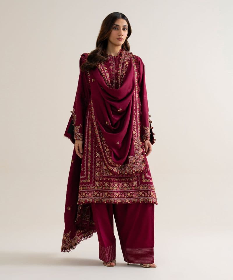 3 PIECE - EMBROIDERED COTTON TWILL SUIT thumbnail