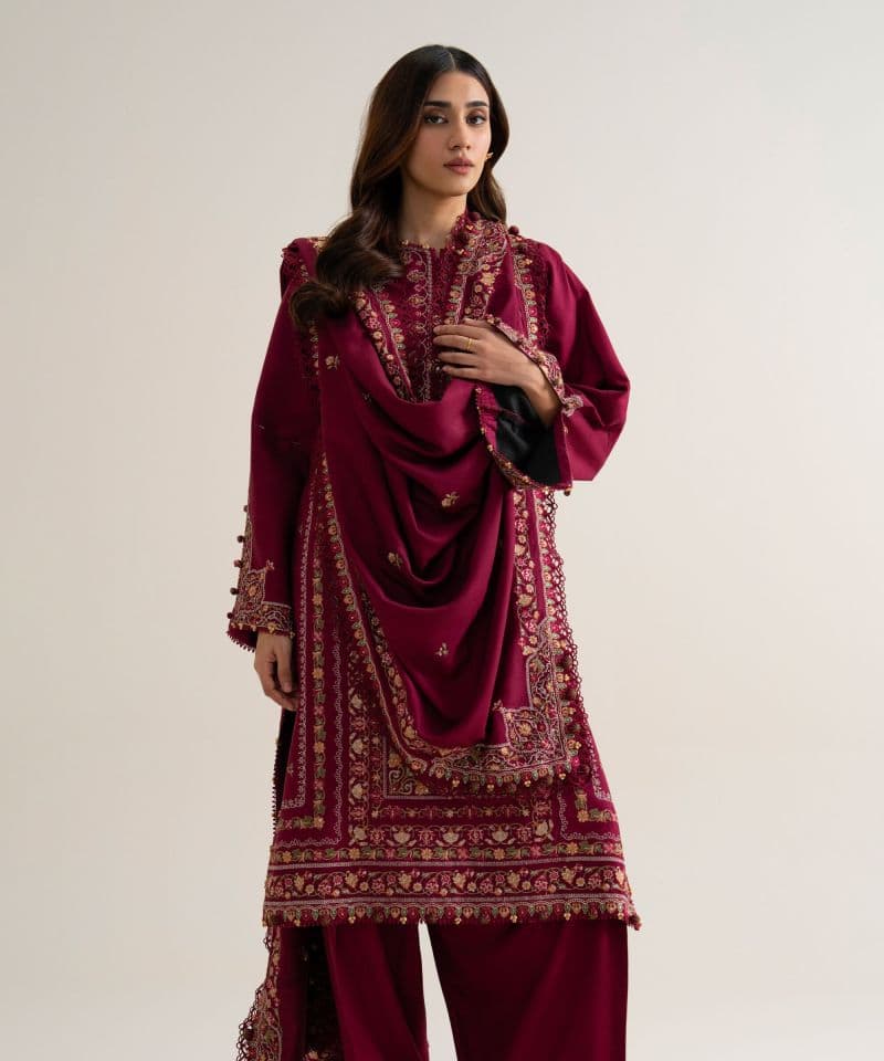 3 PIECE - EMBROIDERED COTTON TWILL SUIT thumbnail