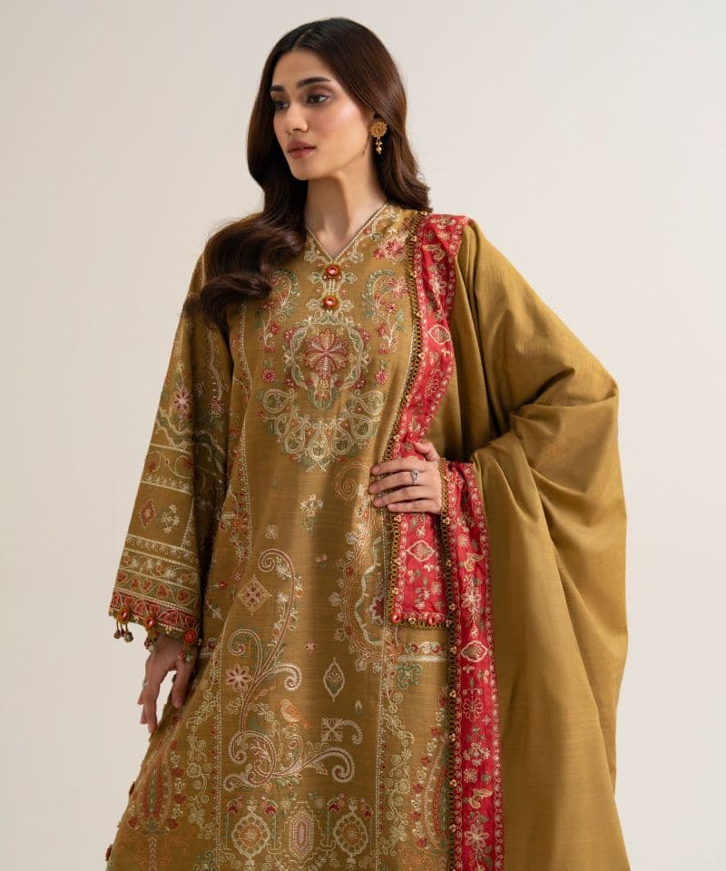 3 PIECE - EMBROIDERED KHADDAR SUIT