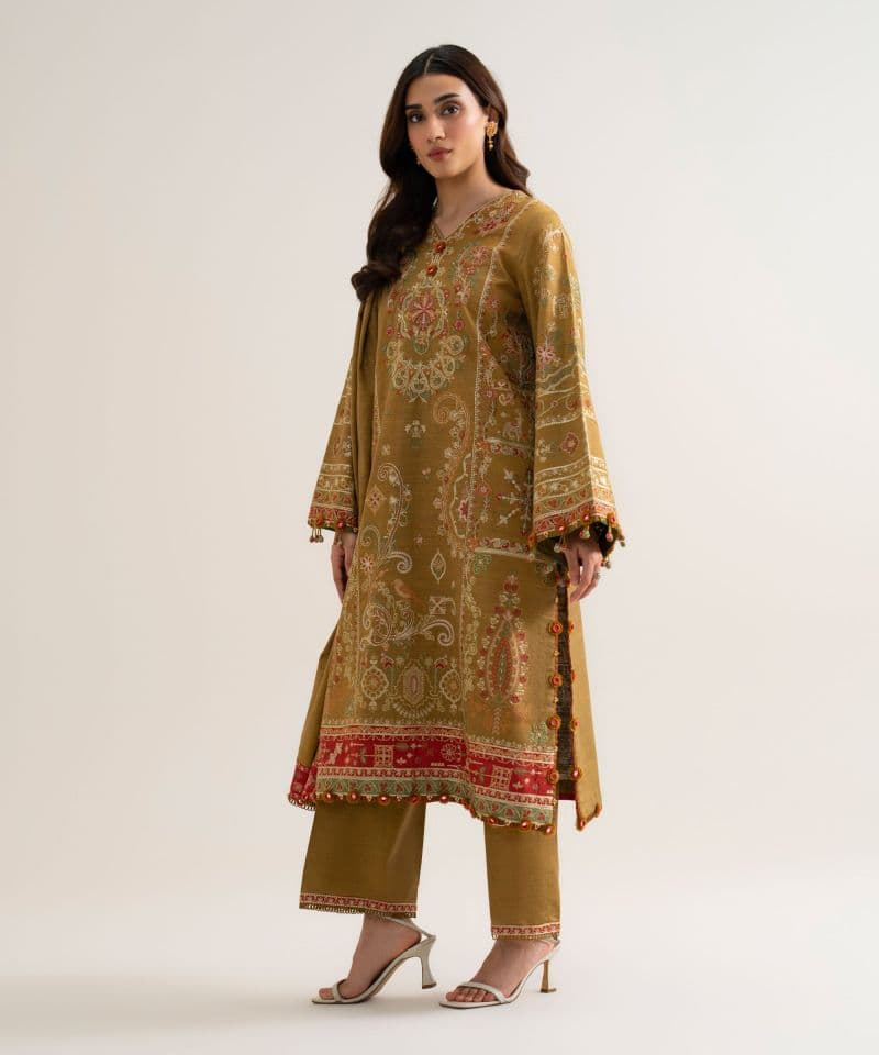3 PIECE - EMBROIDERED KHADDAR SUIT