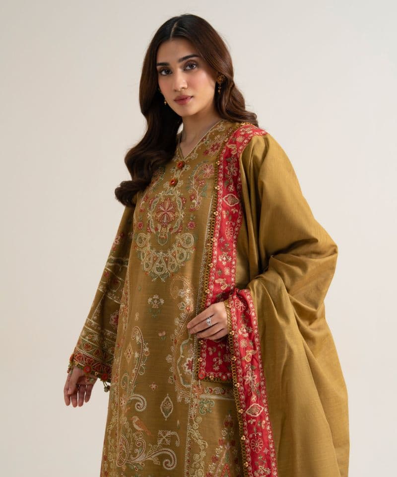 3 PIECE - EMBROIDERED KHADDAR SUIT