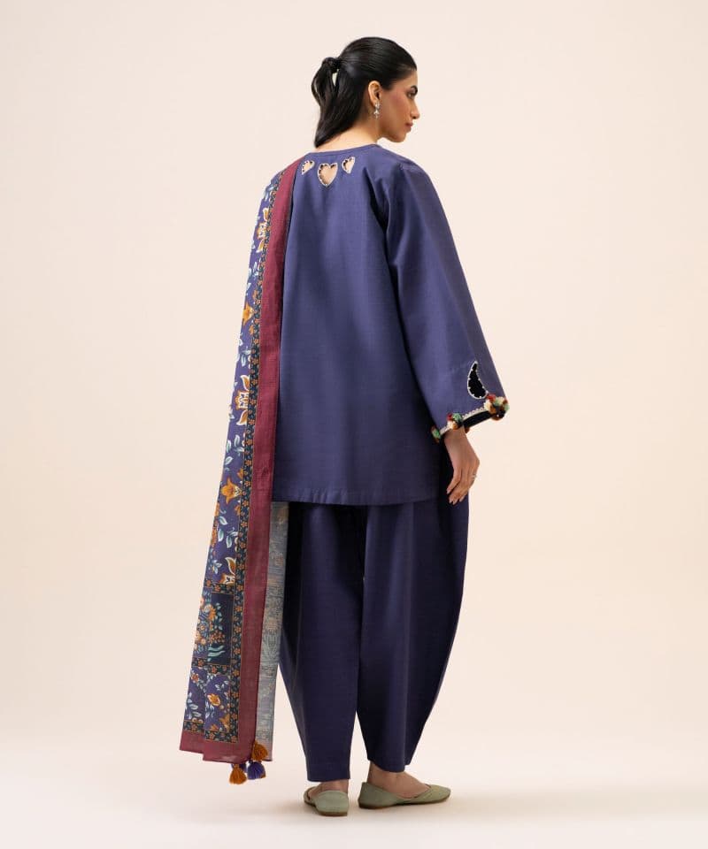 3 Piece - Embroidered Light Khaddar Suit