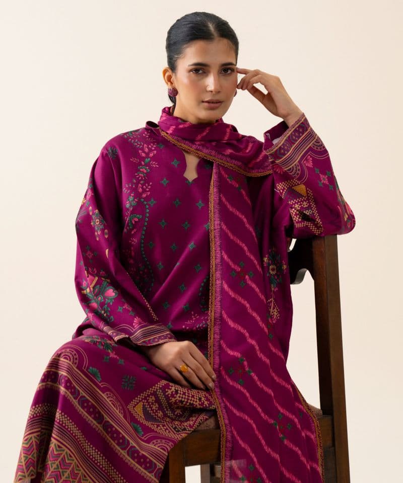 3 Piece - Printed Viscose Linen Suit thumbnail