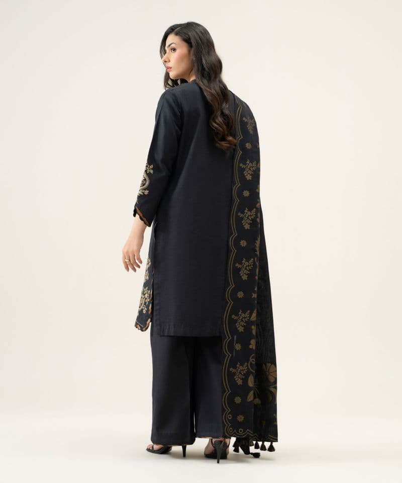 3 Piece - Embroidered Basic Khaddar Suit