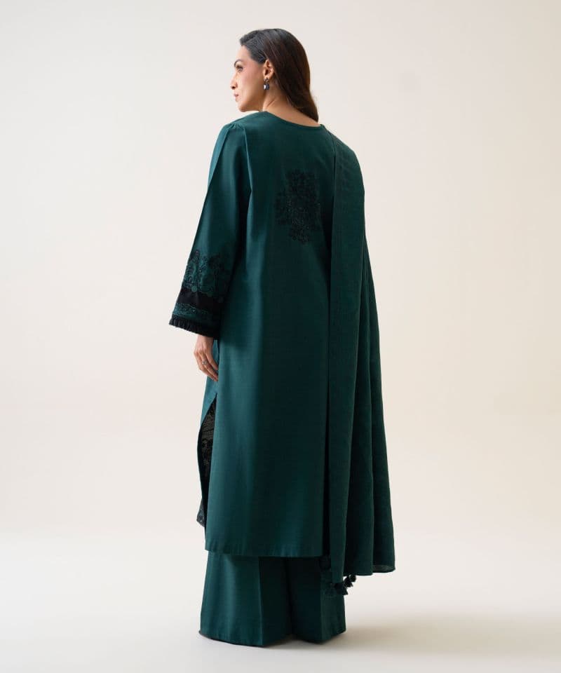 3 Piece - Embroidered Light Khaddar Suit