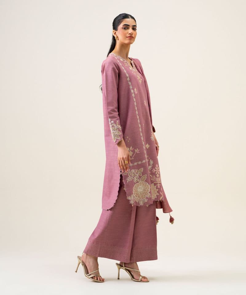 3 Piece - Embroidered Zari Khaddar Suit