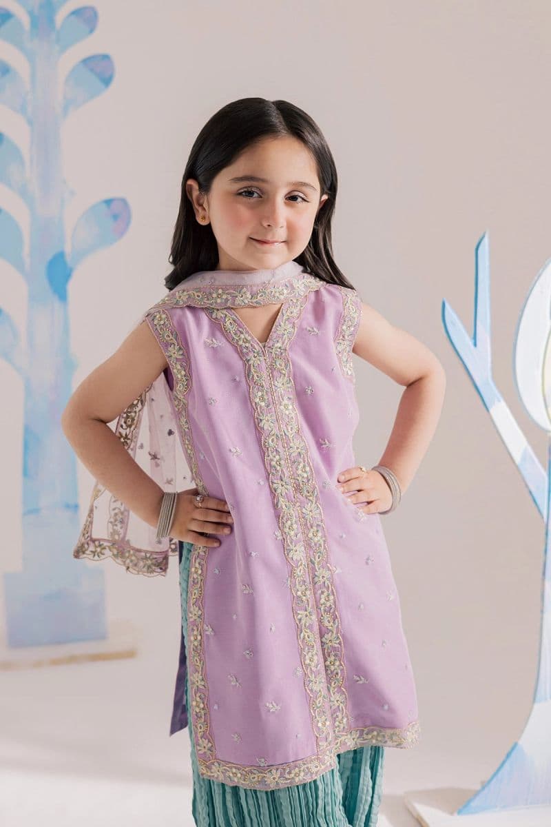 Embroidered Silk 3 Piece Ready-to-Wear Suit