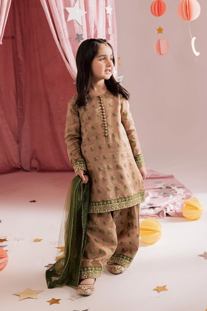 Printed Silk 3 Piece Ready-to-Wear Suit