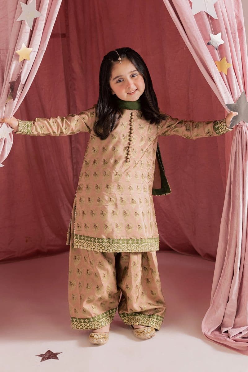 Printed Silk 3 Piece Ready-to-Wear Suit