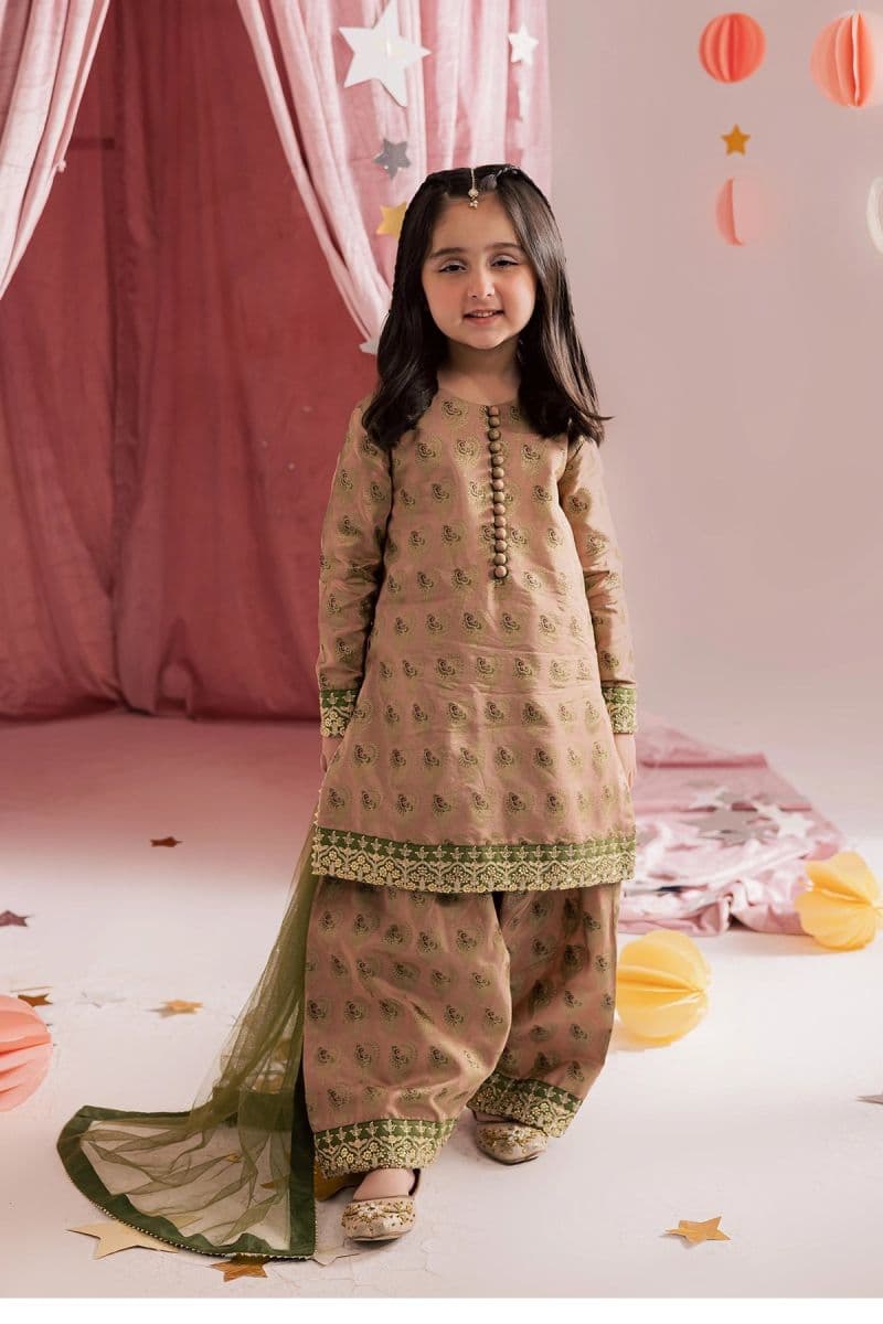 Printed Silk 3 Piece Ready-to-Wear Suit