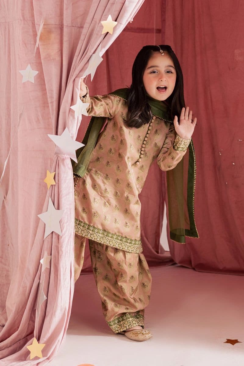 Printed Silk 3 Piece Ready-to-Wear Suit