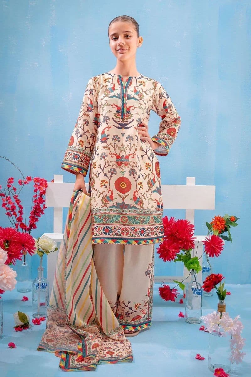 Poly Lawn Digital Printed 3 Pc Suit thumbnail