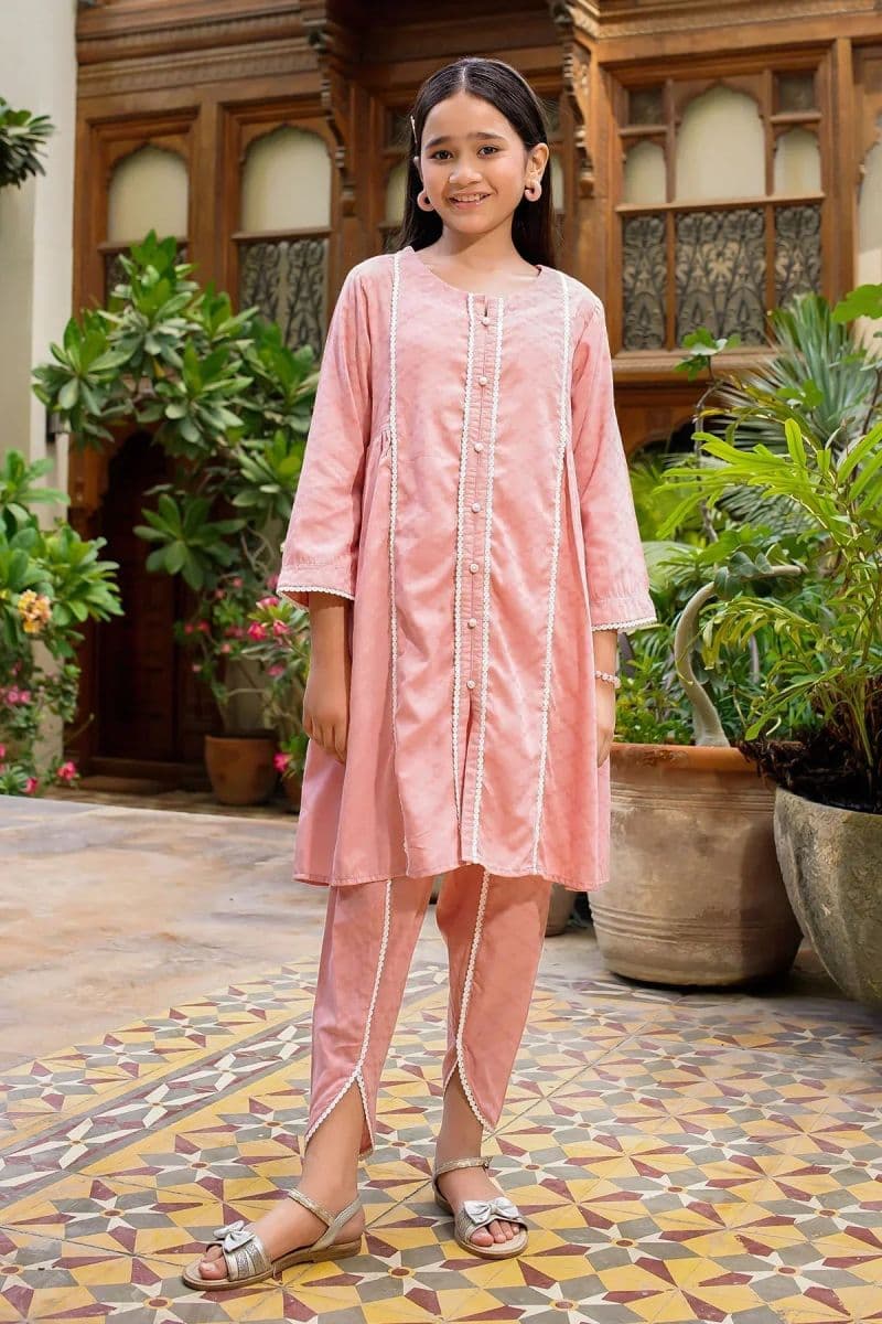Chambray Cotton Embellished 2 Pc Suit thumbnail
