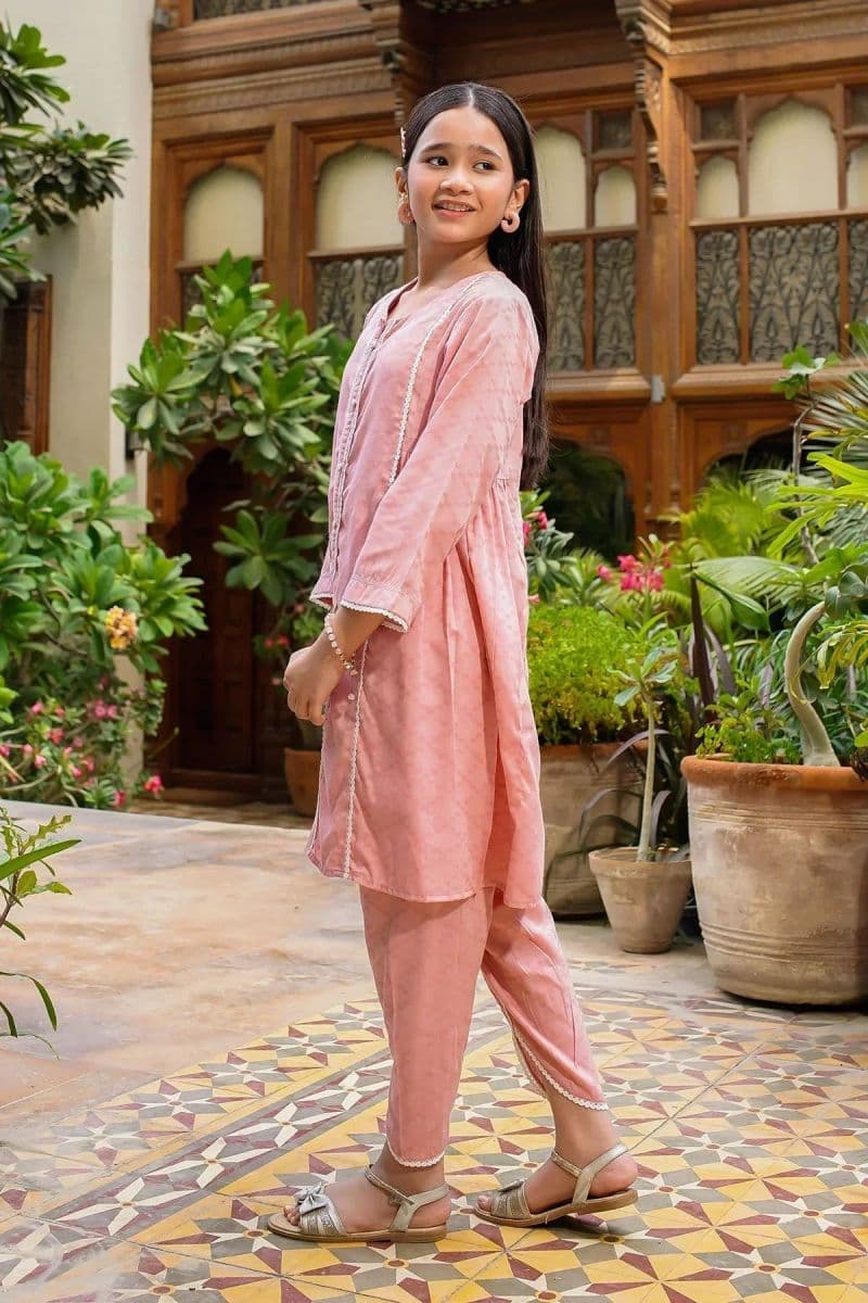 Chambray Cotton Embellished 2 Pc Suit thumbnail
