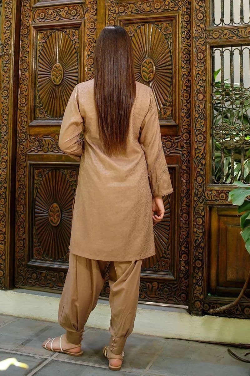 Dobby Cotton Embellished 2 Pc Suit thumbnail
