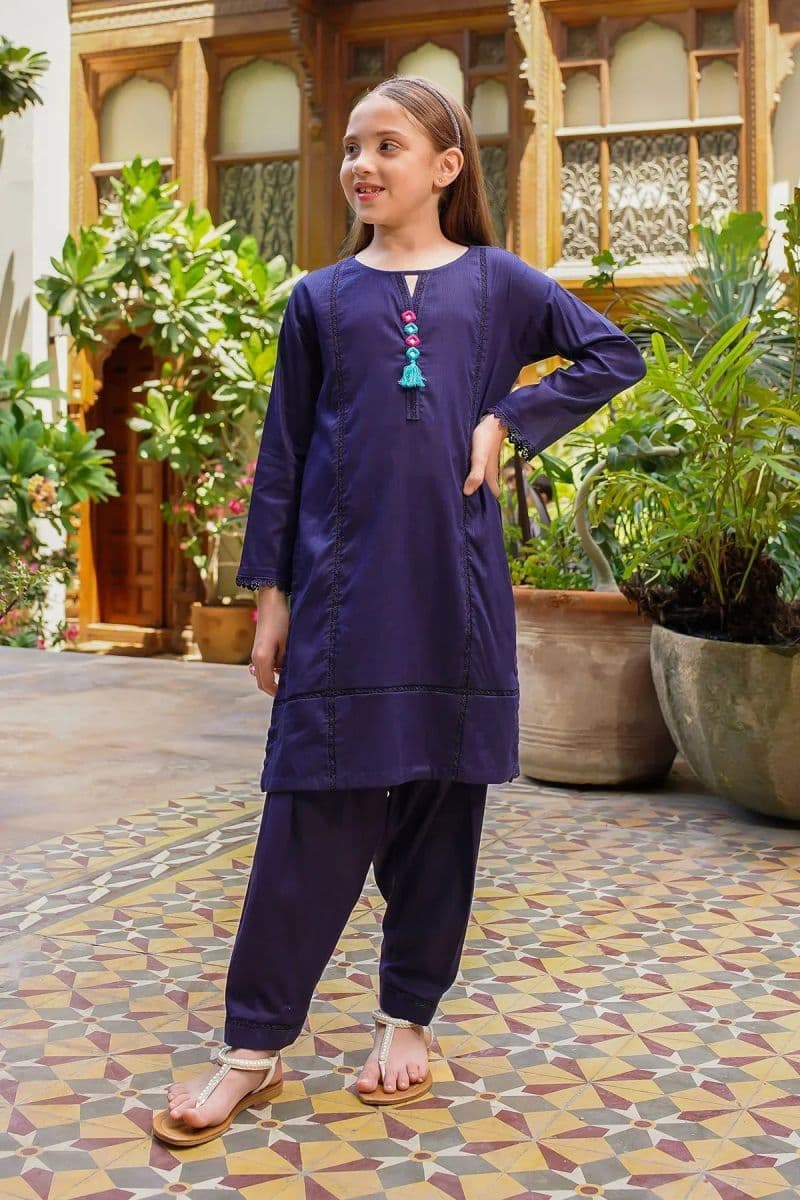 Dobby Cotton Embellished 2 Pc Suit thumbnail