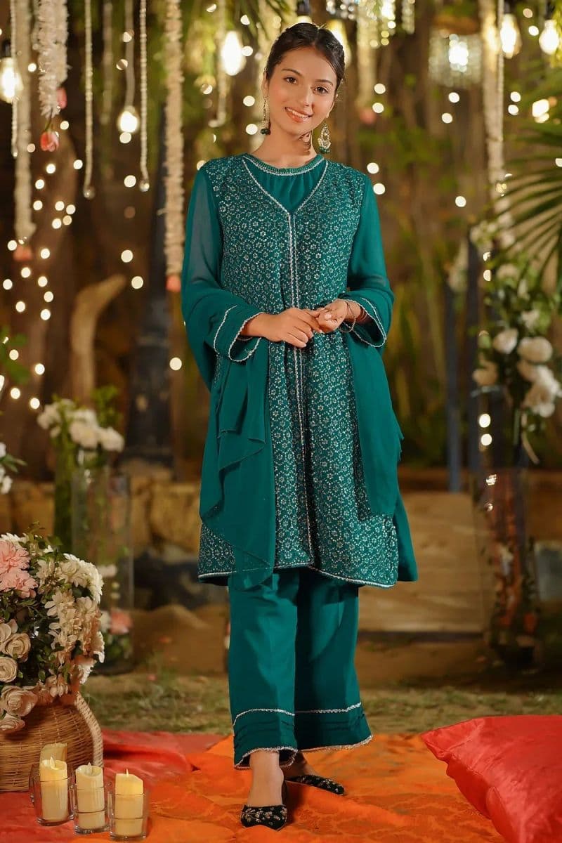 Chiffon Embroidered 3 Pc Suit thumbnail