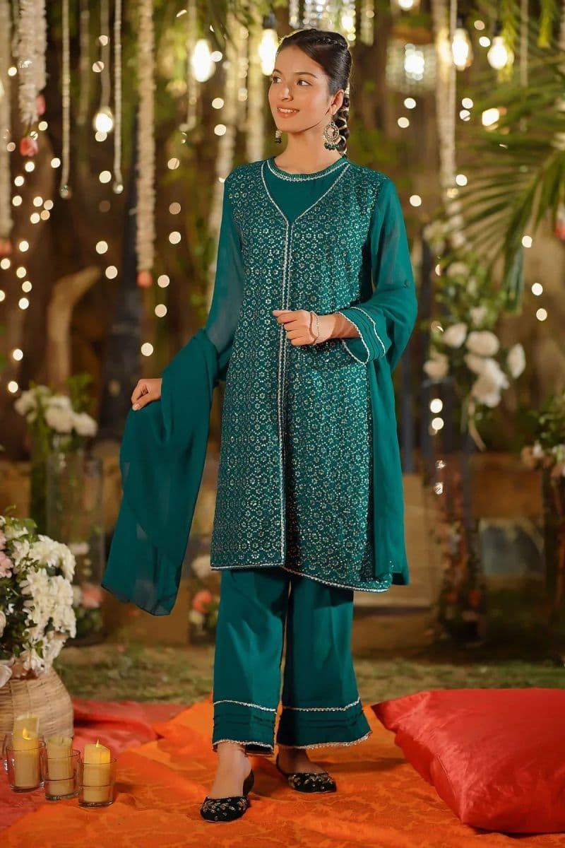 Chiffon Embroidered 3 Pc Suit thumbnail