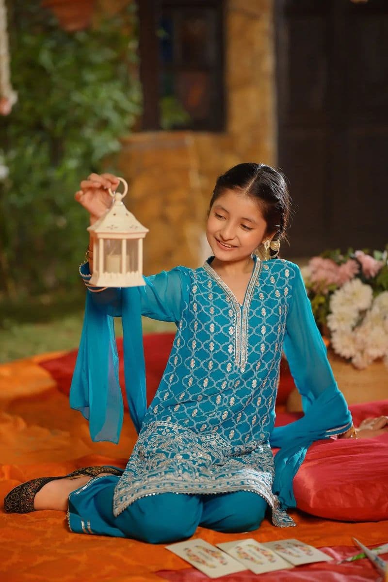 Chiffon Embroidered 3 Pc Suit