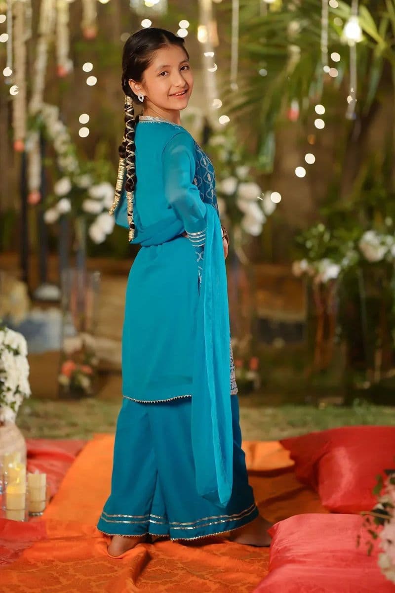 Chiffon Embroidered 3 Pc Suit