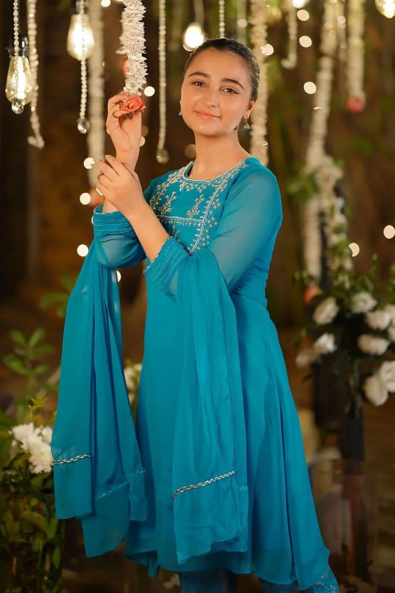 Chiffon Hand Adda Work 3 Pc Suit