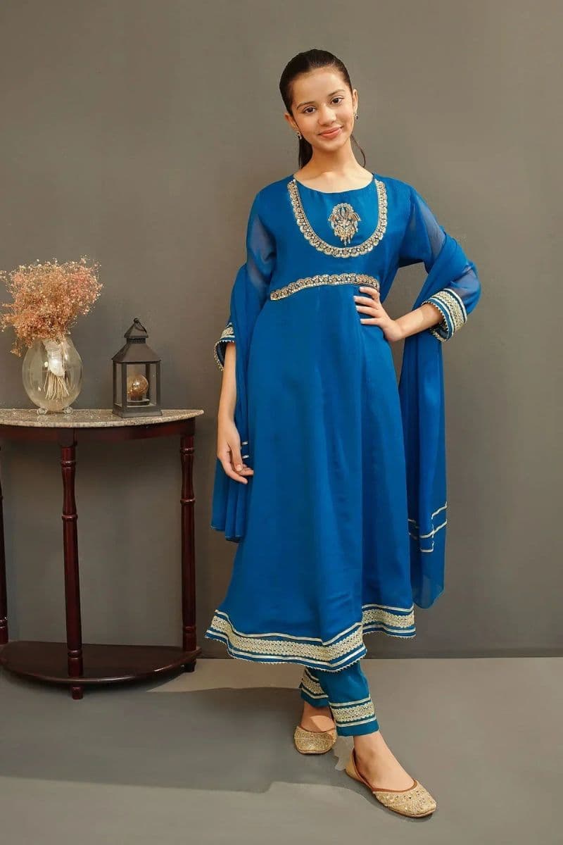 Chiffon Hand Adda Work 3 Pc Suit
