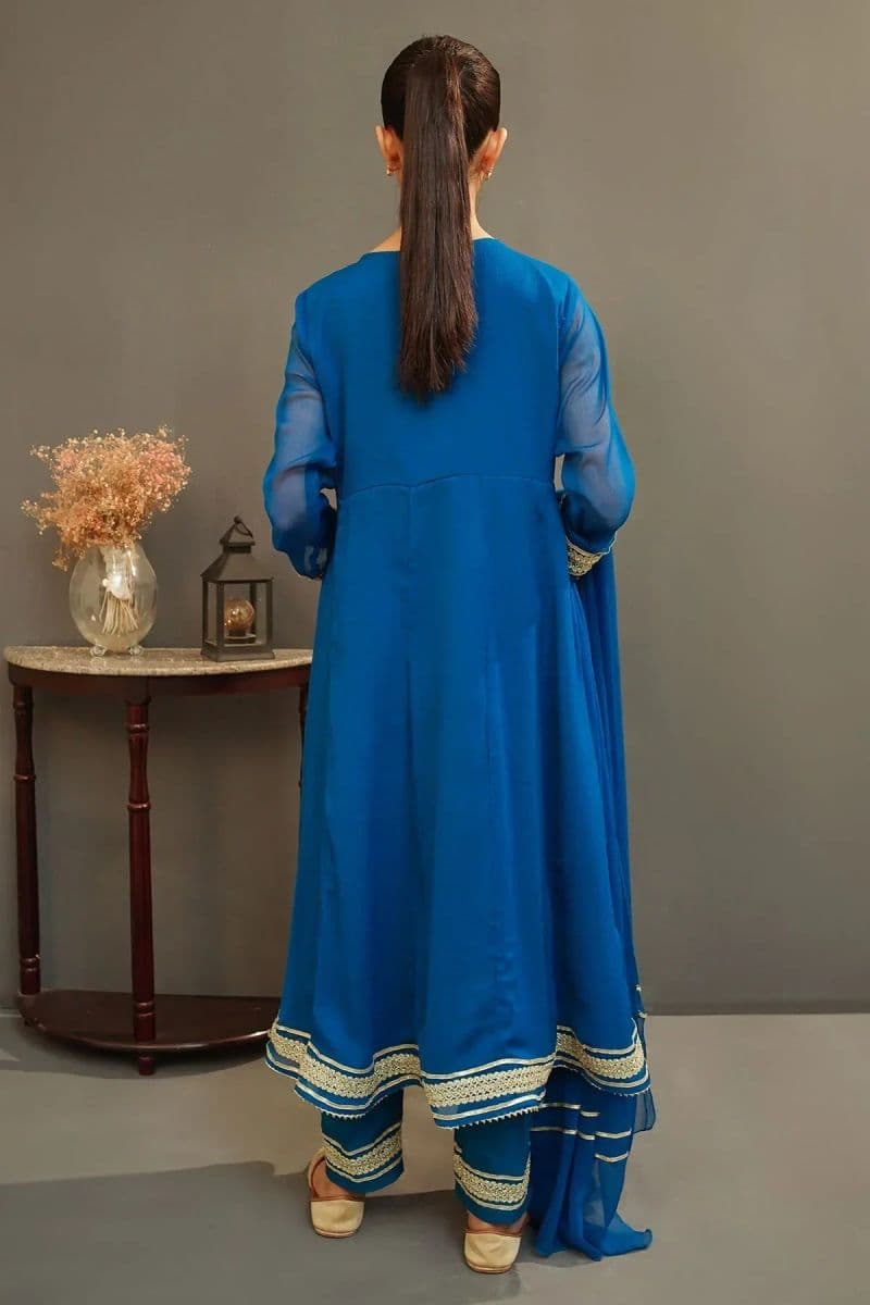 Chiffon Hand Adda Work 3 Pc Suit