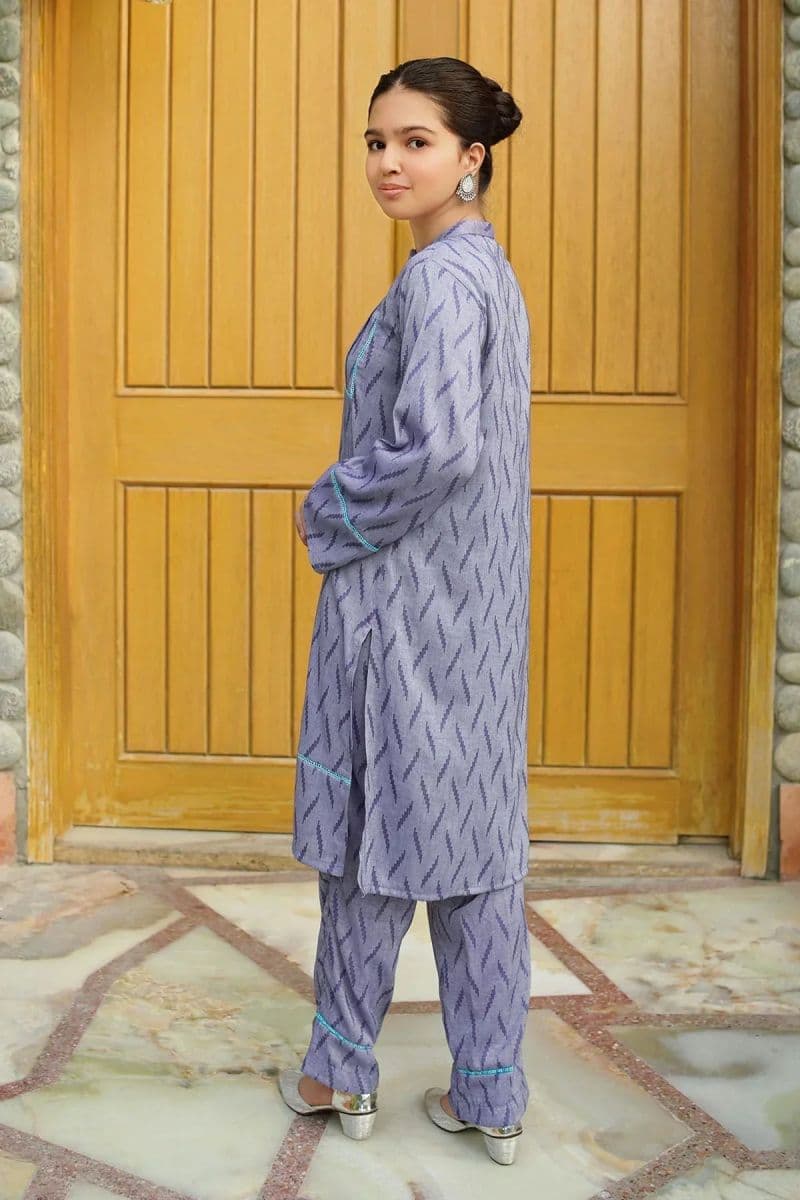 Chambray Cotton Embellished 2 Pc Suit thumbnail
