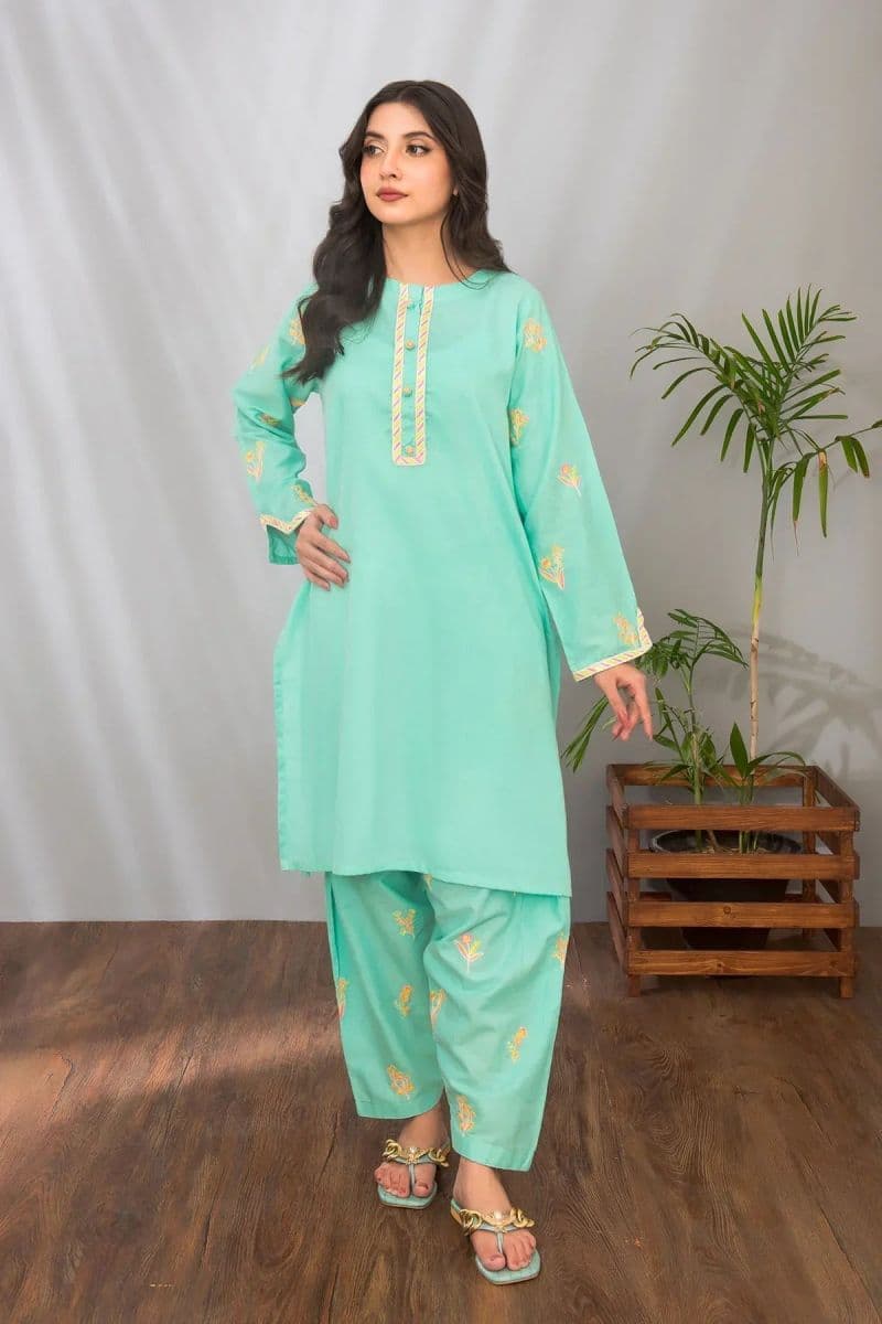 Cotton Embroidered 2 Pc Suit thumbnail