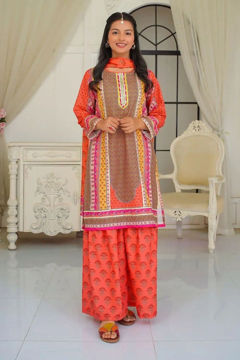 Poly Lawn Digital Printed 3 Pc Suit thumbnail