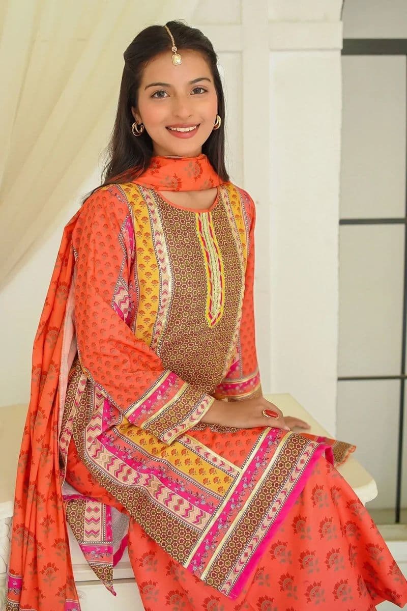 Poly Lawn Digital Printed 3 Pc Suit thumbnail