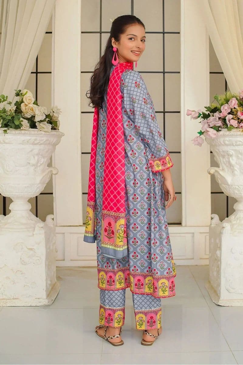 Poly Lawn Digital Printed 3 Pc Suit