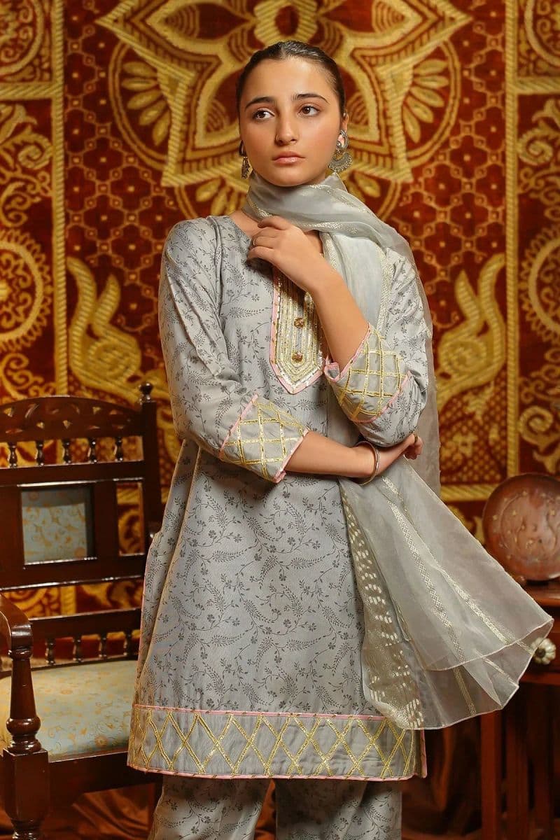 Cotton Silk Embellished 3 Pc Suit