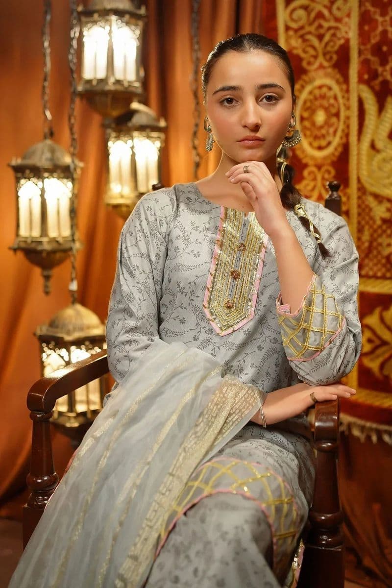 Cotton Silk Embellished 3 Pc Suit