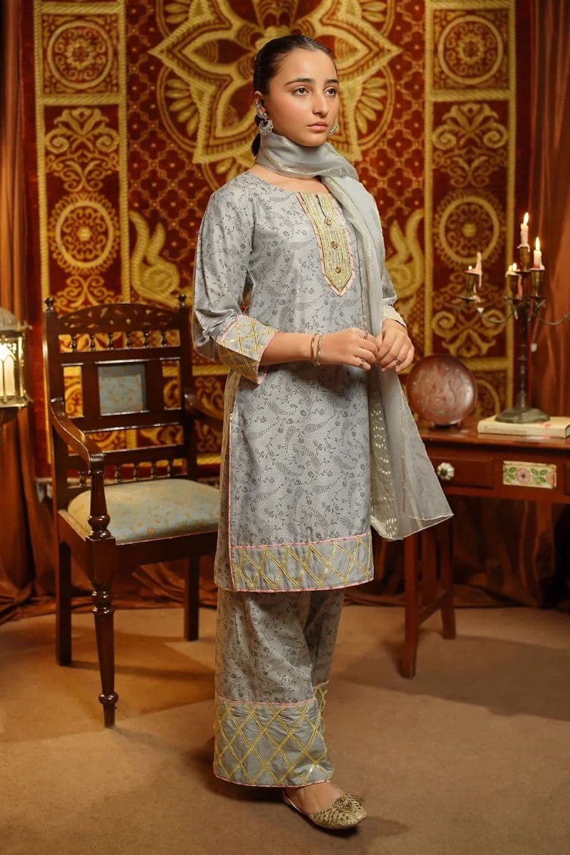 Cotton Silk Embellished 3 Pc Suit