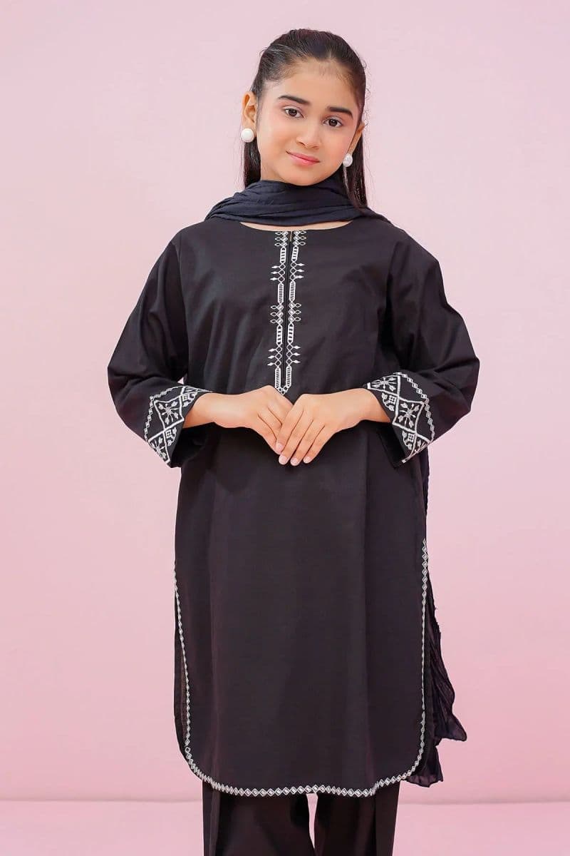 Cotton Embroidered 3 Pc Suit
