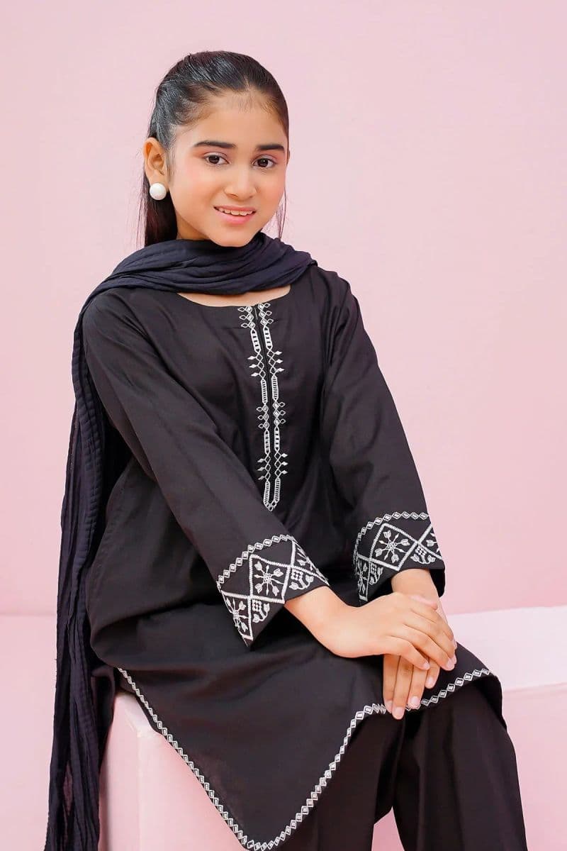 Cotton Embroidered 3 Pc Suit