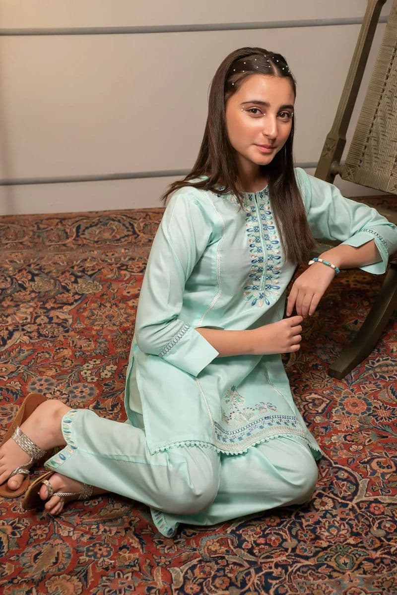 Cotton Embroidered 2 Pc Suit