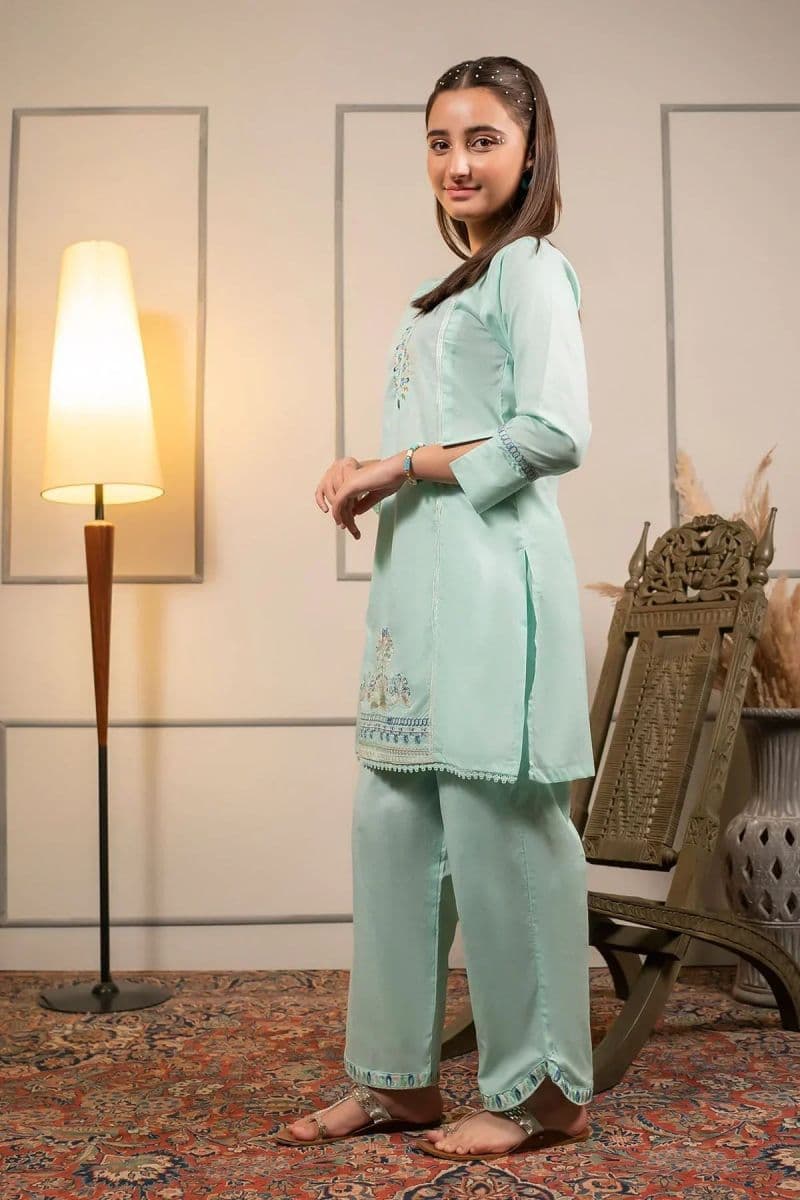 Cotton Embroidered 2 Pc Suit
