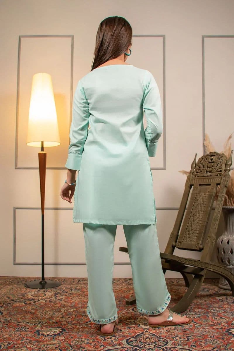 Cotton Embroidered 2 Pc Suit