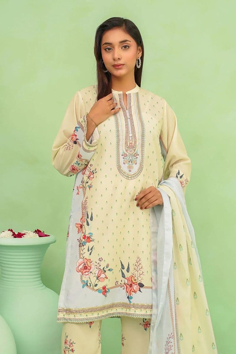 Womens Poly Lawn Digital Printed 3 Pc Suit thumbnail