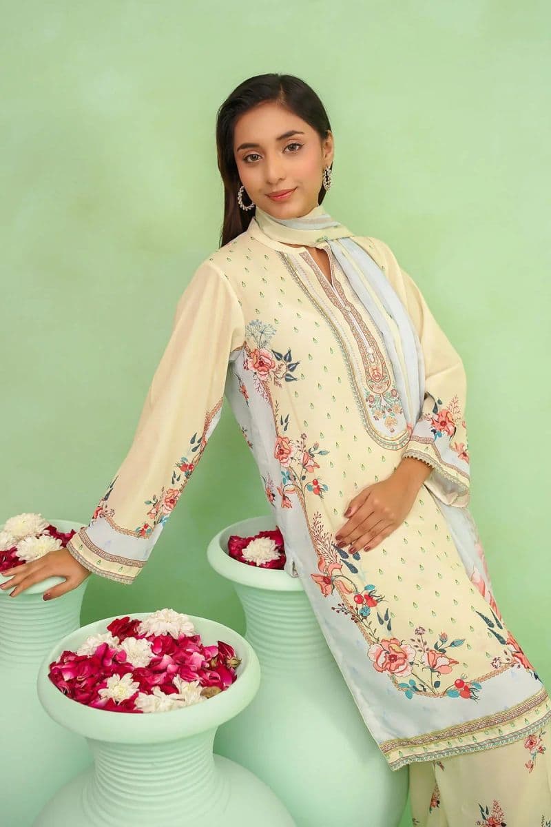 Womens Poly Lawn Digital Printed 3 Pc Suit thumbnail