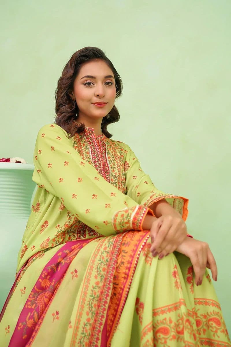 Womens Poly Lawn Digital Printed 3 Pc Suit